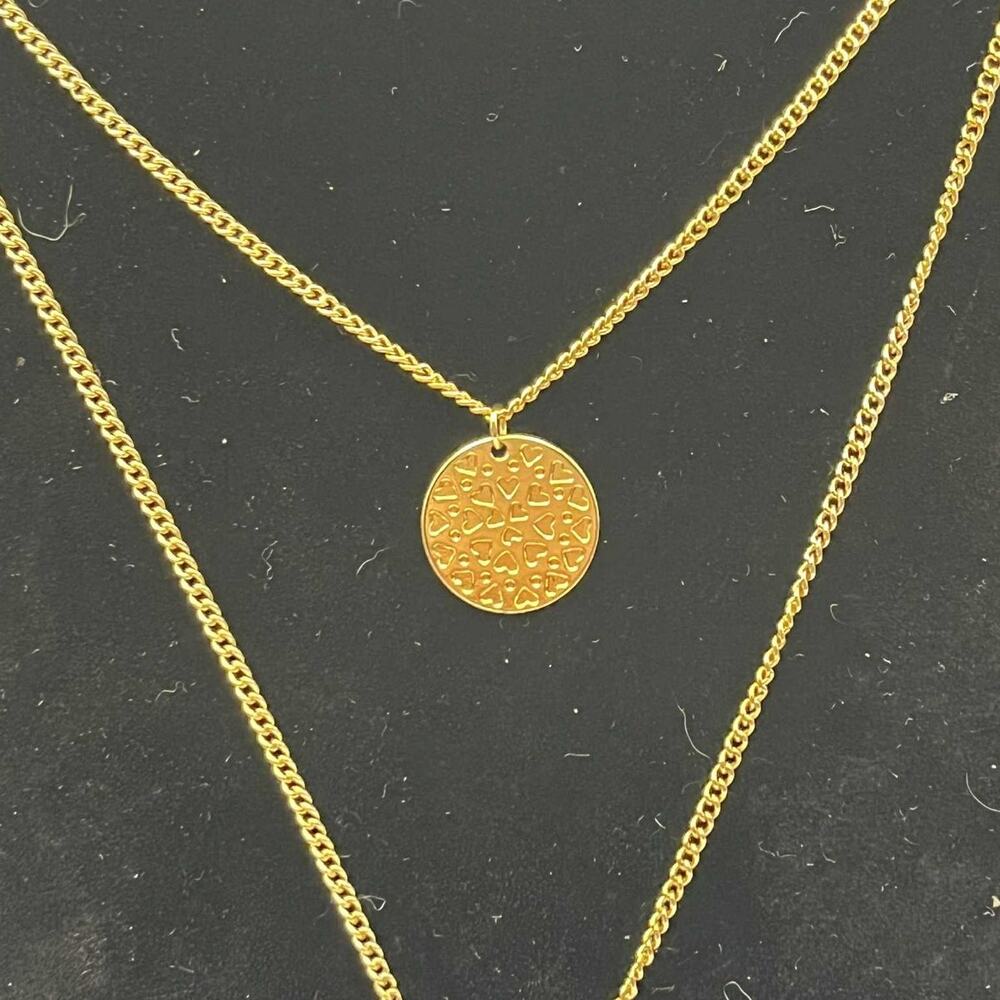 Gold 2 Pence Layered Necklace - Picture 3 of 4